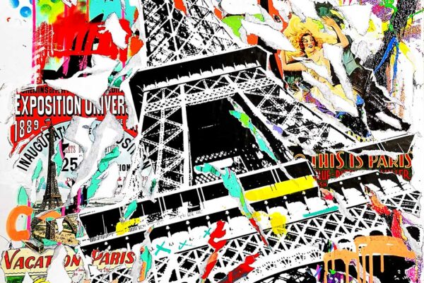 EIFFEL TOWER technique mixte sur toile 80215120 by Jo Di Bona 20228212Collection privee