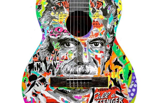 GUITARE GEORGES BRASSENS technique mixte sur bois by Jo Di Bona 20218212Collection privee