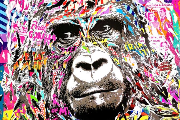 POP GORILLA technique mixte sur toile 150215150 by Jo Di Bona 2022